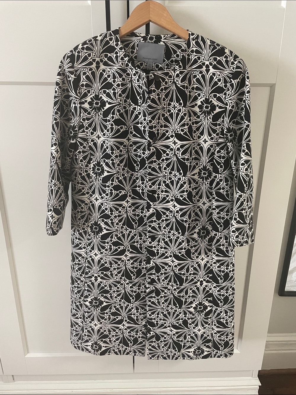 Classiques Entier Black and White Patterned Coat Sz XS